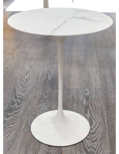 Round marble pedestal table by Eero Saarinen from the 20th century-Bozaart