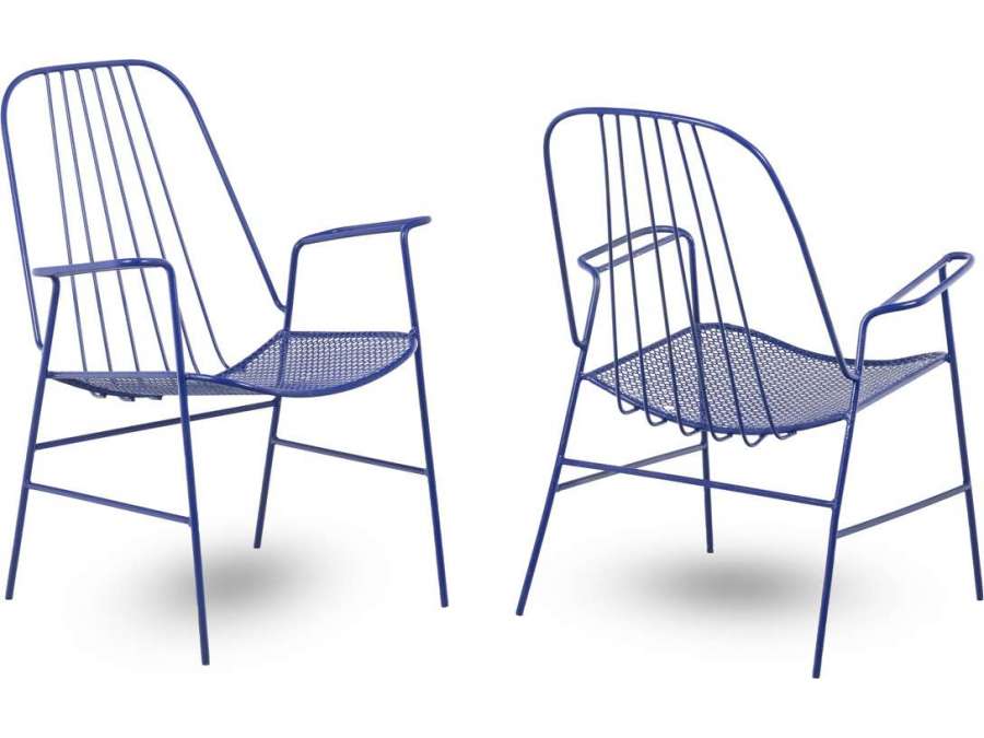 Vintage fauteuils en fer ajouré+ du 20ème siècle
