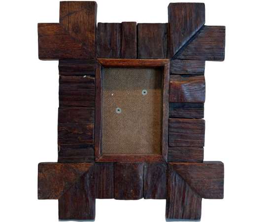Vintage wooden photo frame from the 20th century
