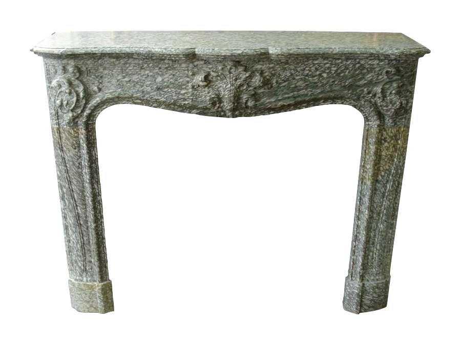 Antique Louis XVI style fireplace dating from 19th century in vert d'estour marble