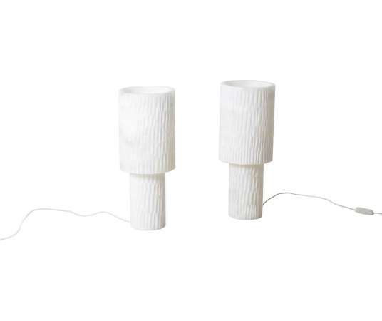 Pair of alabaster lamps contemporary work