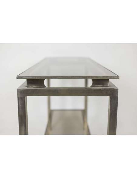Vintage metal and glass console from the 20th century by Maison Jansen-Bozaart