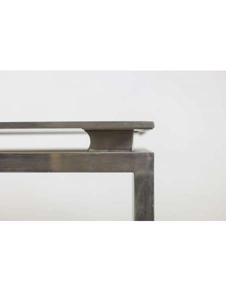 Vintage metal and glass console from the 20th century by Maison Jansen-Bozaart