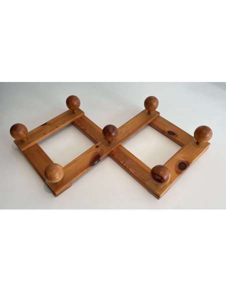 Wall accordion coat hanger in pine from the 20th century-Bozaart