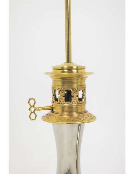 Paire de lampes en métal et bronze du 19ème siècle-Bozaart