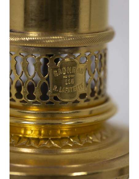 Paire de lampes en porcelaine et bronze doré du 19éme siècle-Bozaart