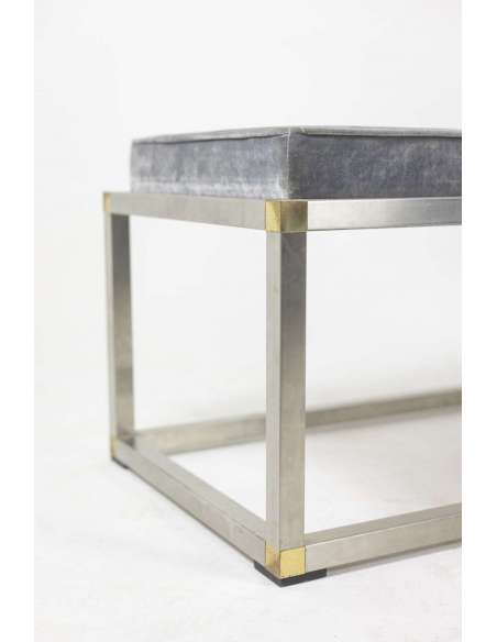 Vintage bench in gilded and silver-plated metal from the 20th century-Bozaart
