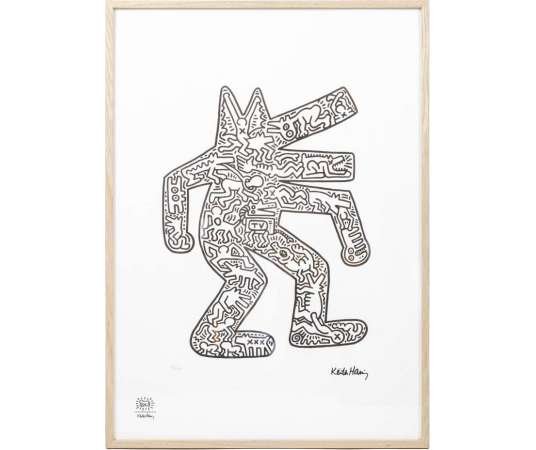 Silkscreen on paper by Keith Haring from the 20th century