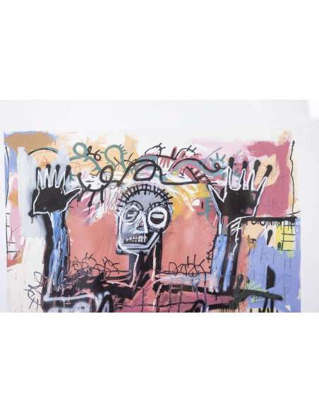 Lithographie sur papier par Jean-Michel Basquiat du 20ème siècle-Bozaart