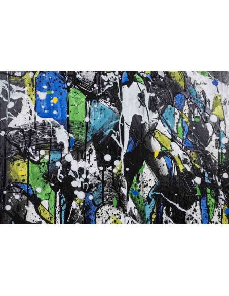 Acrylic on canvas les données des sens by Dan Hôo 2023-Bozaart
