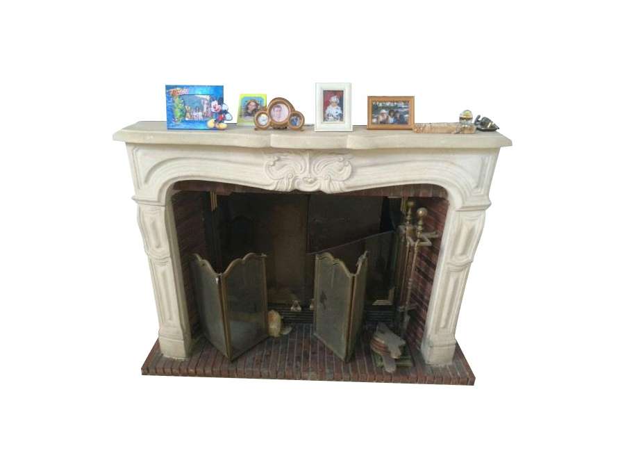 Pretty louis XV style stone fireplace dating from the end of the 19th century.