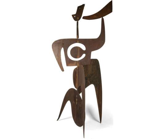 Sculpture entitled bugler la trompette contemporary work