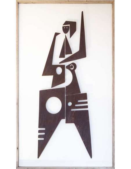 Panneau décoratif intitulé Sacha en métal travail contemporain-Bozaart