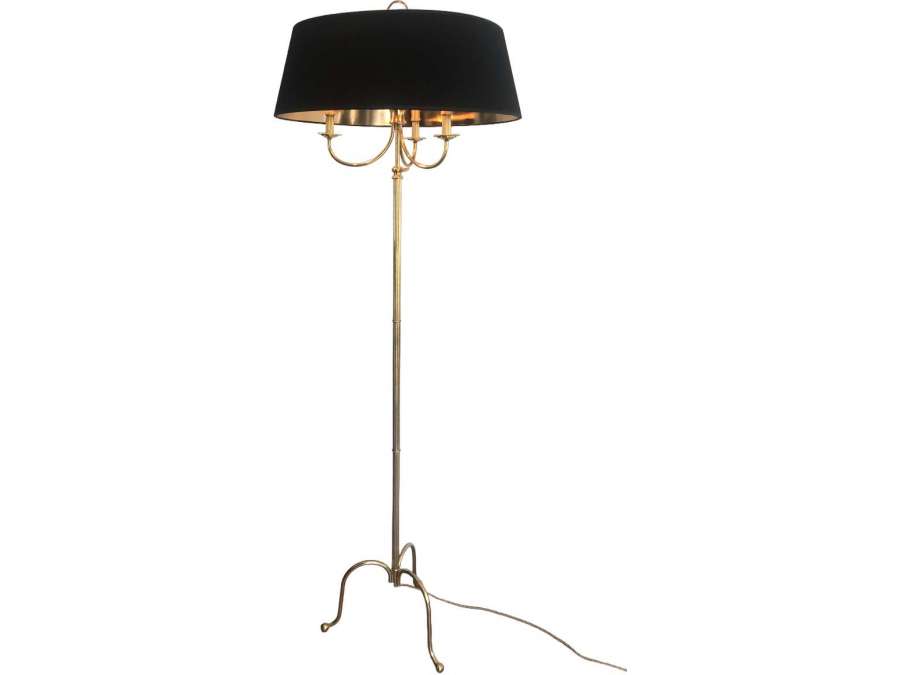 Lampadaire se style néoclassique en laiton du 20ème siècle