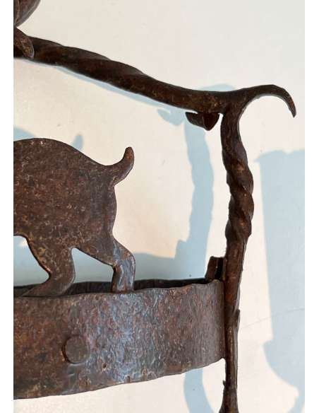Wrought iron sconces representing animals from the 20th century-Bozaart