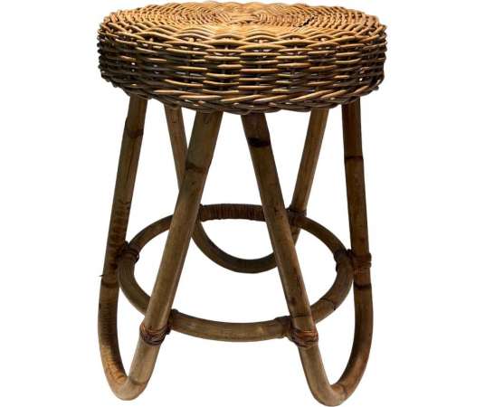 Rattan stool from the 1950s