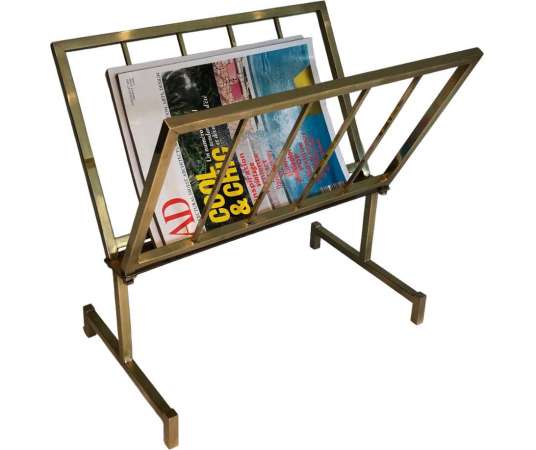 Design magazine rack in brass from the 20th century