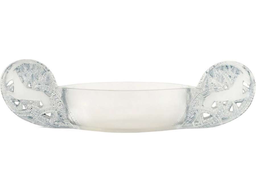 White glass planter+"ST HUBERT" by R.Lalique