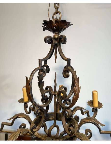 Modern Wrought iron chandelier 1940-Bozaart