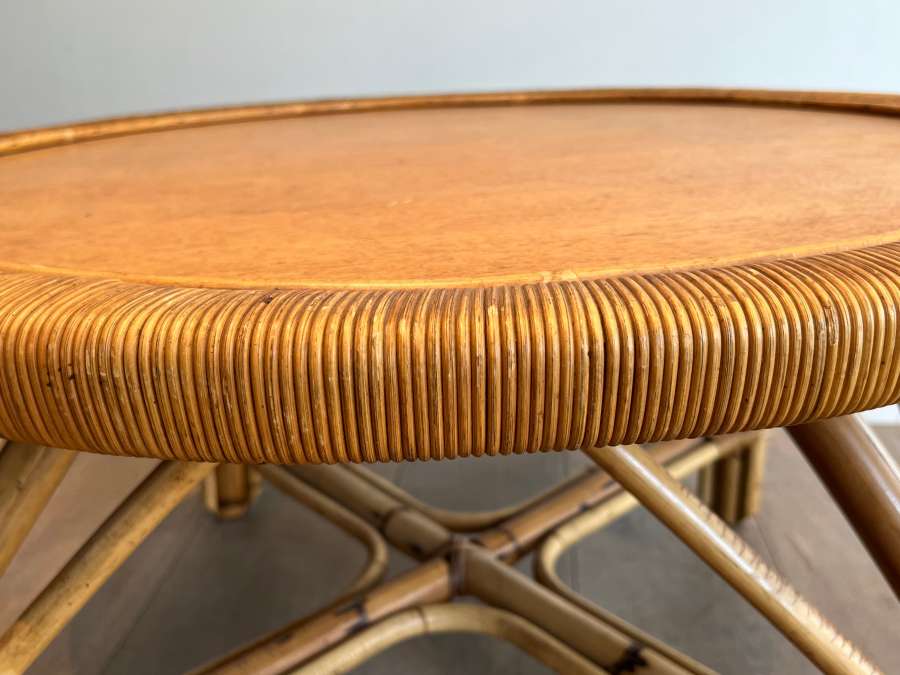 rattan coffee table, year 50