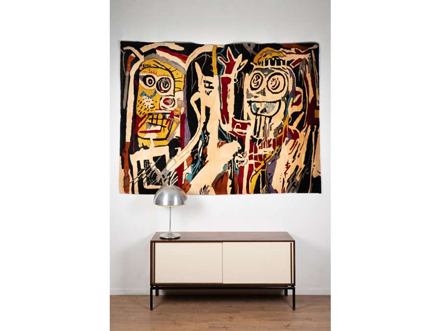 Wool carpet. Jean-Michel Basquiat,+ Contemporary work, year 80