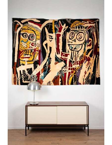 Wool carpet. Jean-Michel Basquiat, Contemporary work, year 80-Bozaart
