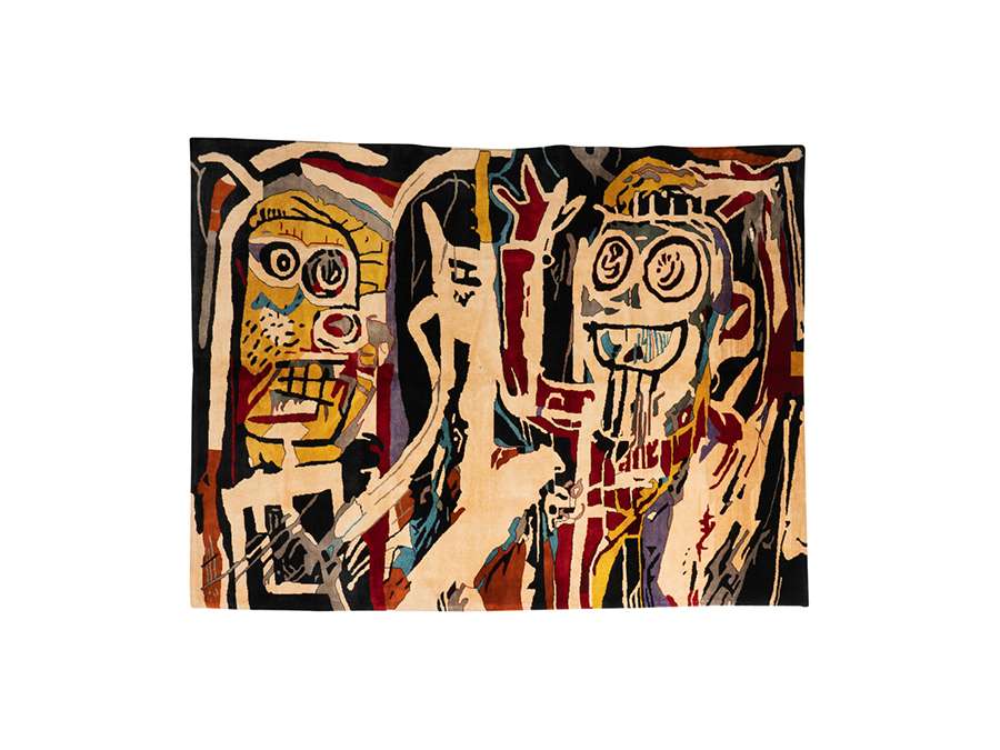 Tapis en Laine. Jean-Michel Basquiat,+ Travail contemporain, année 80