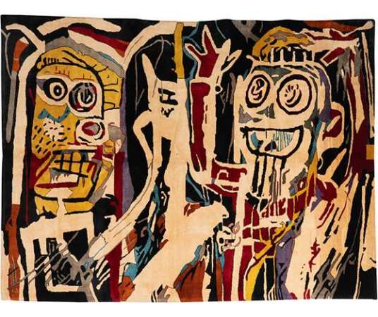 Tapis en Laine. Jean-Michel Basquiat, Travail contemporain, année 80