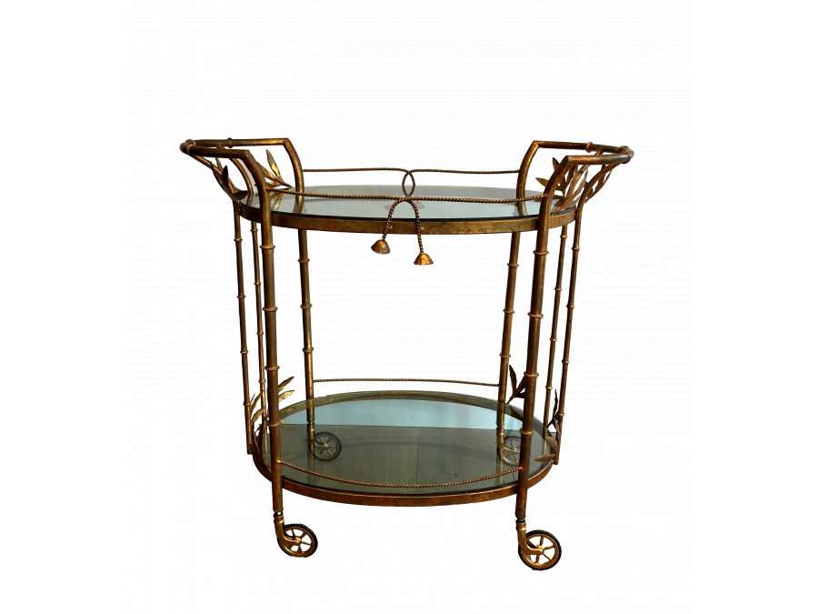 Vintage+ Gilded Metal Rolling Table, year 70