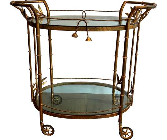 Gilded Metal Rolling Table French work, circa 70
