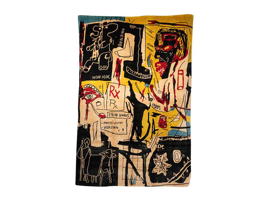 Tapis,« Melting Point of Ice » +Jean Michel Basquiat+ Travail contemporain, année 80