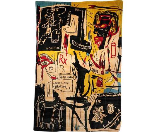 Carpet," Melting Point of Ice " Jean Michel Basquiat. Contemporary work, year 80