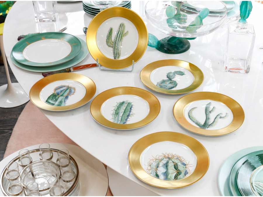 Porcelain dinner service+ Contemporary work by Hilton Mc CONNICO+ Year 80