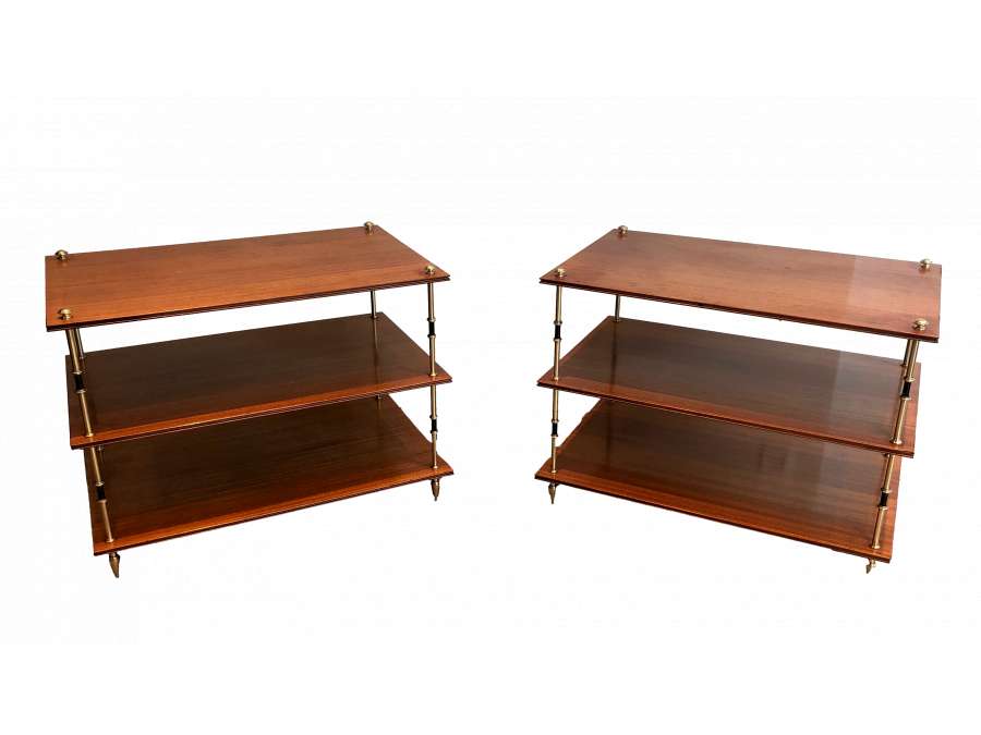 Pair of Mahogany Consoles + Modern design, year 40