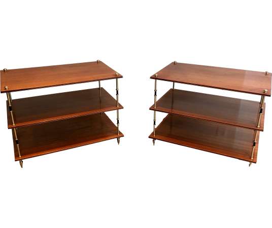 Pair of Small Mahogany Consoles.  French work by Maison Jansen, circa 40