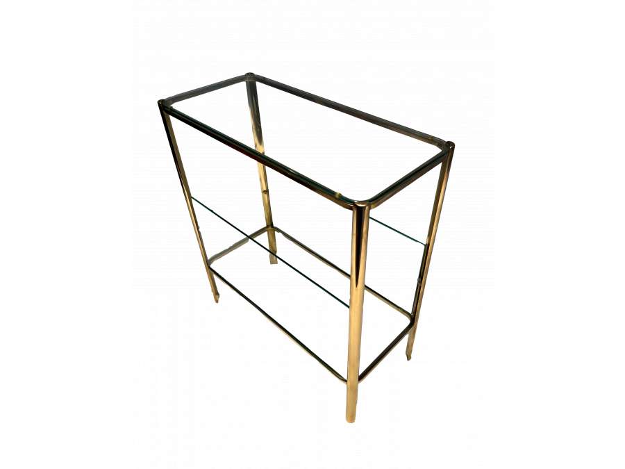Bronze magazine rack + French work by Jacques Théophile stamped Broncz, year 70