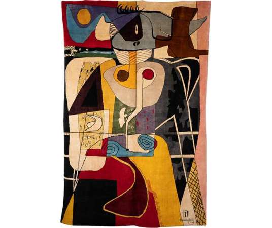 Wool rug "Taureau II", Contemporary work, Le Corbusier