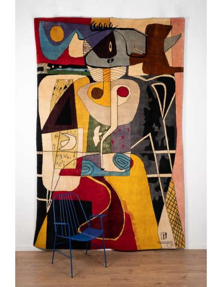 Wool rug "Taureau II", Contemporary work, Le Corbusier-Bozaart