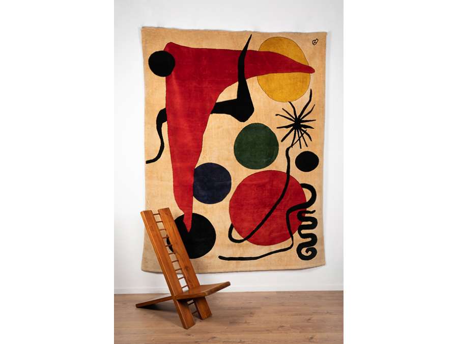 Tapis en Laine « Green Ball », Travail contemporain, Alexander Calder