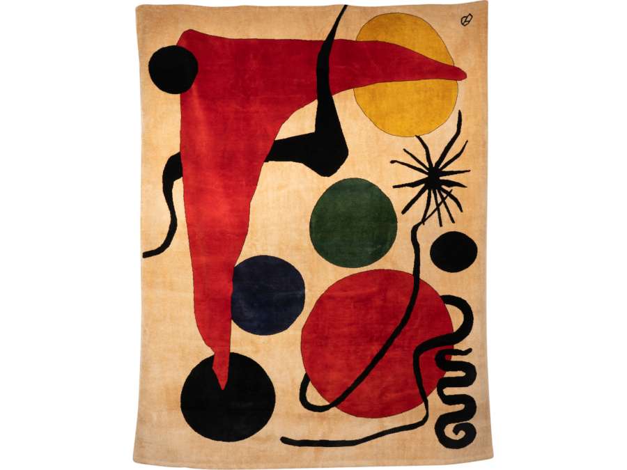 Wool rug "Green Ball",+ Contemporary work, Alexander Calder