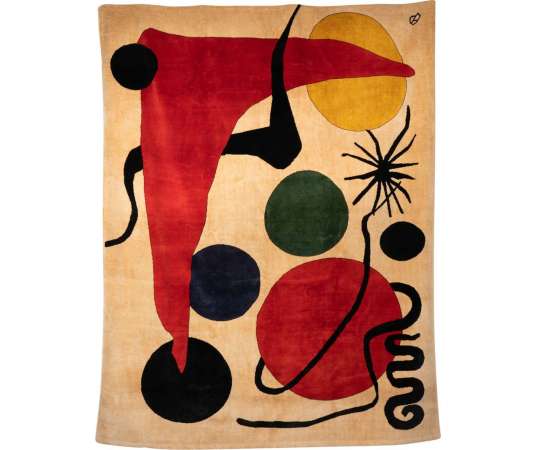 Tapis en Laine « Green Ball », Travail contemporain, Alexander Calder