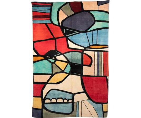 Abstract wool rug, Contemporary work