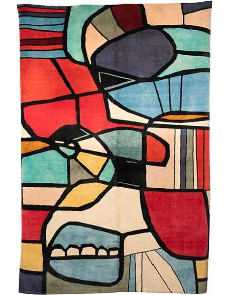 Abstract wool rug, Contemporary work-Bozaart