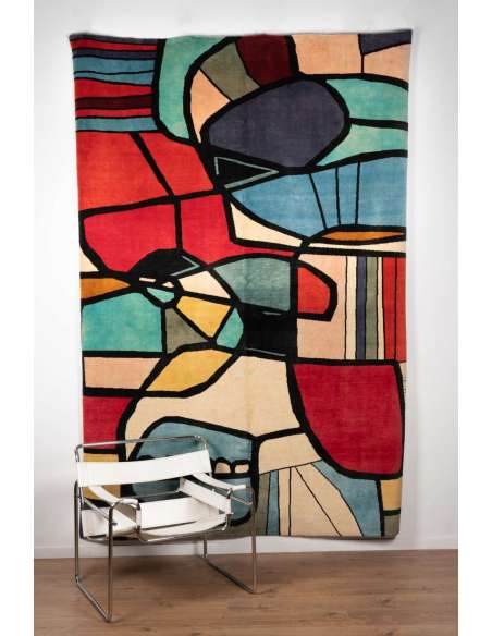 Abstract wool rug, Contemporary work-Bozaart