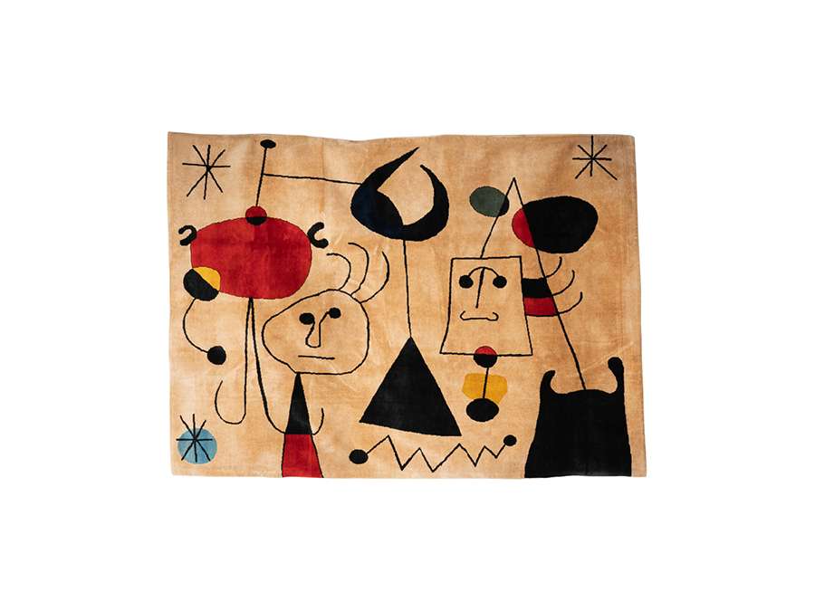 Tapis en Laine de Joan Miro.+ Travail contemporain.