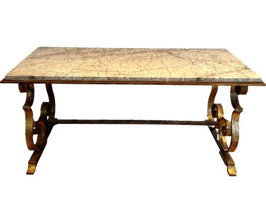 Wrought iron coffee table + Modern design, year 40