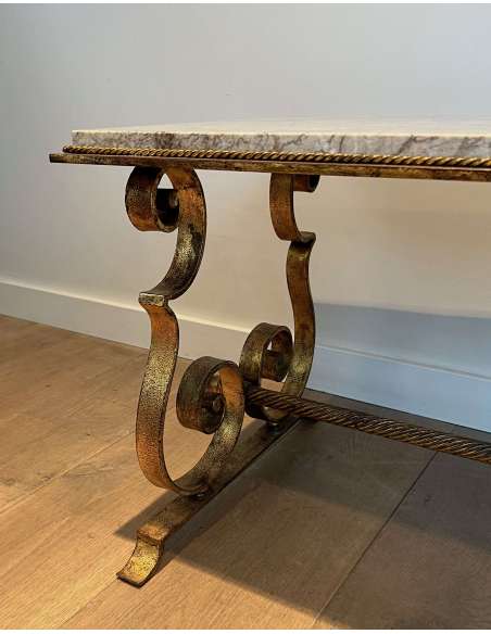 Wrought iron coffee table + Modern design, year 40-Bozaart