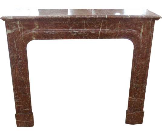Pretty small antique Louis XIV style griotte marble fireplace ,19th century.