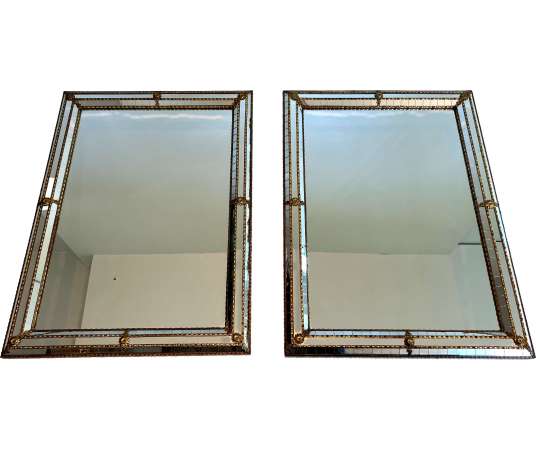 Brass rectangular mirror Contemporary circa 1970