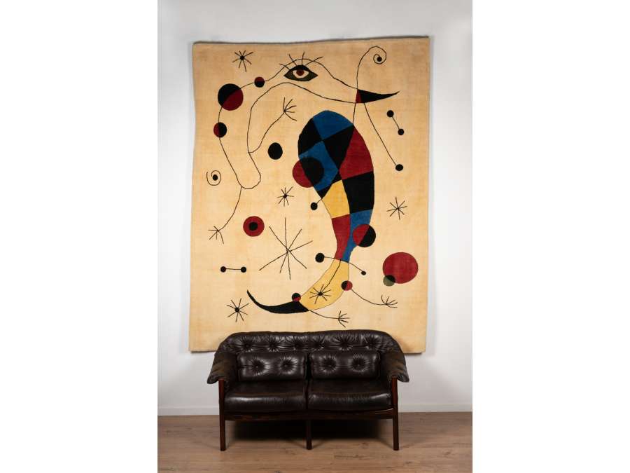 Wool carpet. Contemporary work by Joan Miro